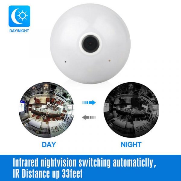 360 Panoramic Bulb Wifi Camera E27 Light Bulb HD 1080P Security IP Camera Fisheye Surveillance CCTV Security V380 APP - Image 5