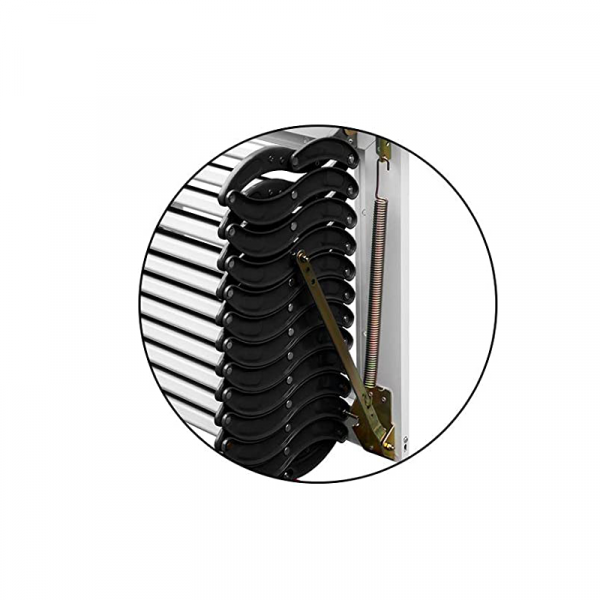 Carbon steel Metal Retractable Ladder for Loft Home Folding Step Ladder Attic pulldown Ladder Hinge  (,Height 11ft) - Image 3