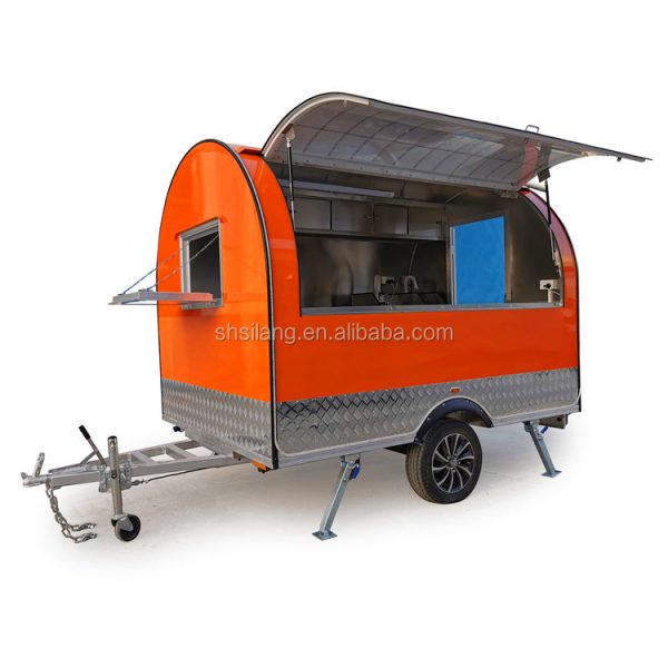 street side snack trailer, new style good quality galvanized steel EU standard food cart - Image 3