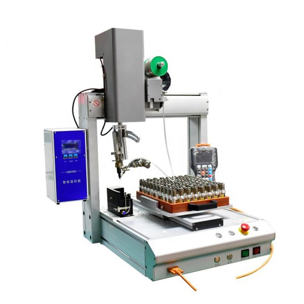 Automatic 3 axis desktop led bulb feeding wire on chip soldering machine with jig PCB board automatic tin robot manufacture weld - Image 6