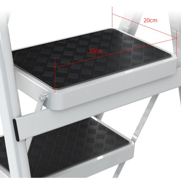 Steel 4-Step Home Ladder, Lightweight Folding Platform Ladder 150kg/330lb Load Capacity, For Household Kitchen - Image 5