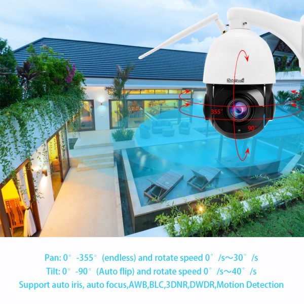 JideTech 5MP Home Surveillance Outdoor PTZ Camera Monitor PTZ Wireless WIFI IP Camera - Image 4
