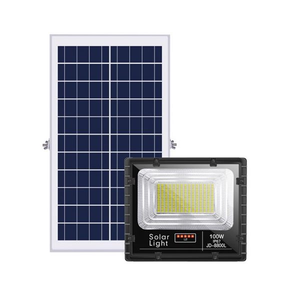 Portable Emergency Security Projector heavy duty IP65 Outdoor solar led flood light with Solar panel cell timer remote control - Image 6
