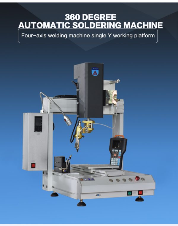 Rotatable high speed desktop automatic four-axis rotating robotic SMT SMD soldering machine