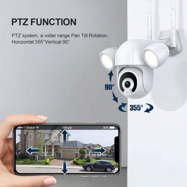 New 3.6mm lens outside camera IP flood light wireless cctv camera security home - Image 2