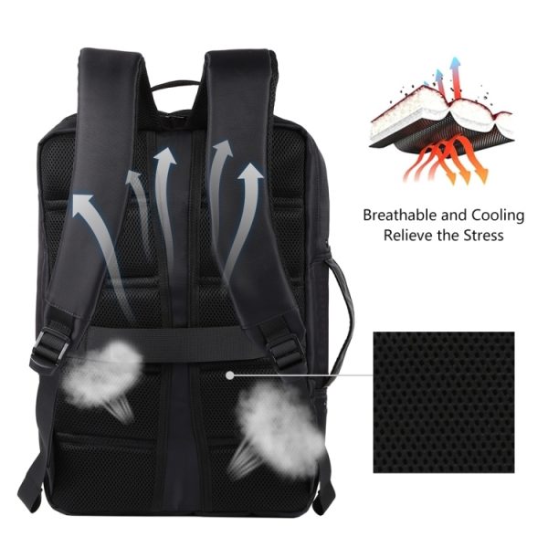 AMAZING NEW DESIGN HAWEEL Flexible Solar Panel 12W Power Backpack Laptop Bag with Handle and USB Charging Port - Image 4