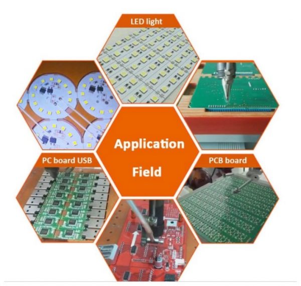 Automatic 3 axis desktop led bulb feeding wire on chip soldering machine with jig PCB board automatic tin robot manufacture weld - Image 5