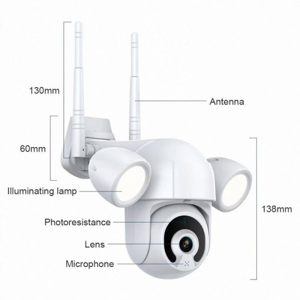 Easy to install 25fps flood light IP cctv camera set security camera wifi external - Image 6