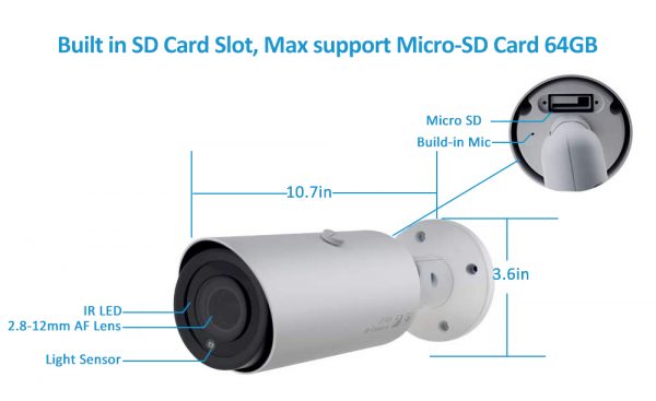 Anpviz 5MP 4X Optical Zoom Bullet POE IP Camera IP66 up to 30M IR Security CCTV camera Built in Microphone supprot SD Card Slot - Image 4