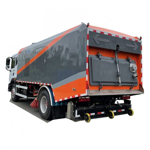 DFAC 4X2 High efficiently Road Vacuum Sweeper Truck with 2 brushes and a rear vacuum suction for highway sweeping work - Image 3
