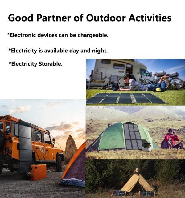Slocable IP67 Portable 70W Monocrystalline Foldable Solar Pane with Output Battery Charger - Image 5